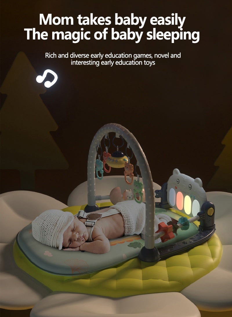 يولين بساط لعب للأطفال، بساط لعب غير سام، بيانو موسيقي داخلي مع خشخيشة موسيقية للأطفال، مركز أنشطة موسيقية، بساط مبطن لوقت الاستلقاء على البطن للأطفال حديثي الولادة والأطفال الصغار - Image 4